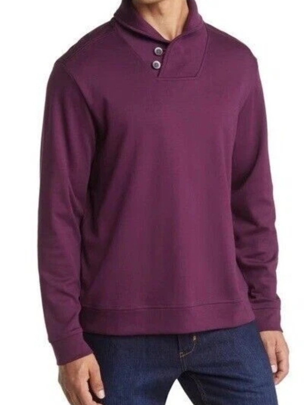 Tommy Bahama Shawl Martinique Sweatshirt Mens Rum Berry Size XL 100% Pima